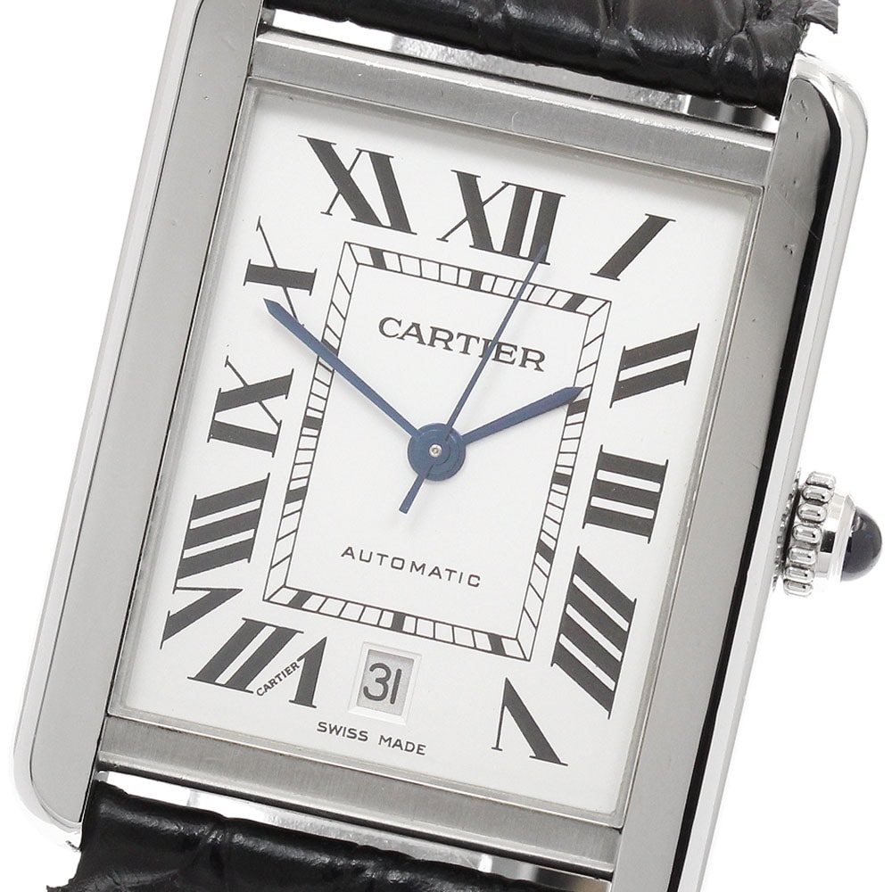 カルティエ タンクソロ XL デイト W5200027 メンズ 【中古】