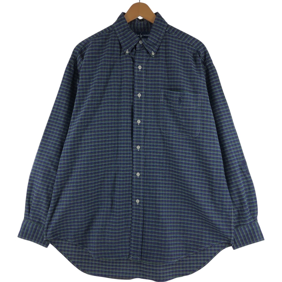 古着 ラルフローレン Ralph Lauren BIG SHIRT 長袖 ボタンダウンチェックシャツ メンズM相当/eaa533608