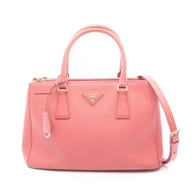 プラダ PRADA SAFFIANO LUX ガレリア 2WAY ハンドバッグ バッグ サフィアーノレザー レディース ピンク系 【中古】