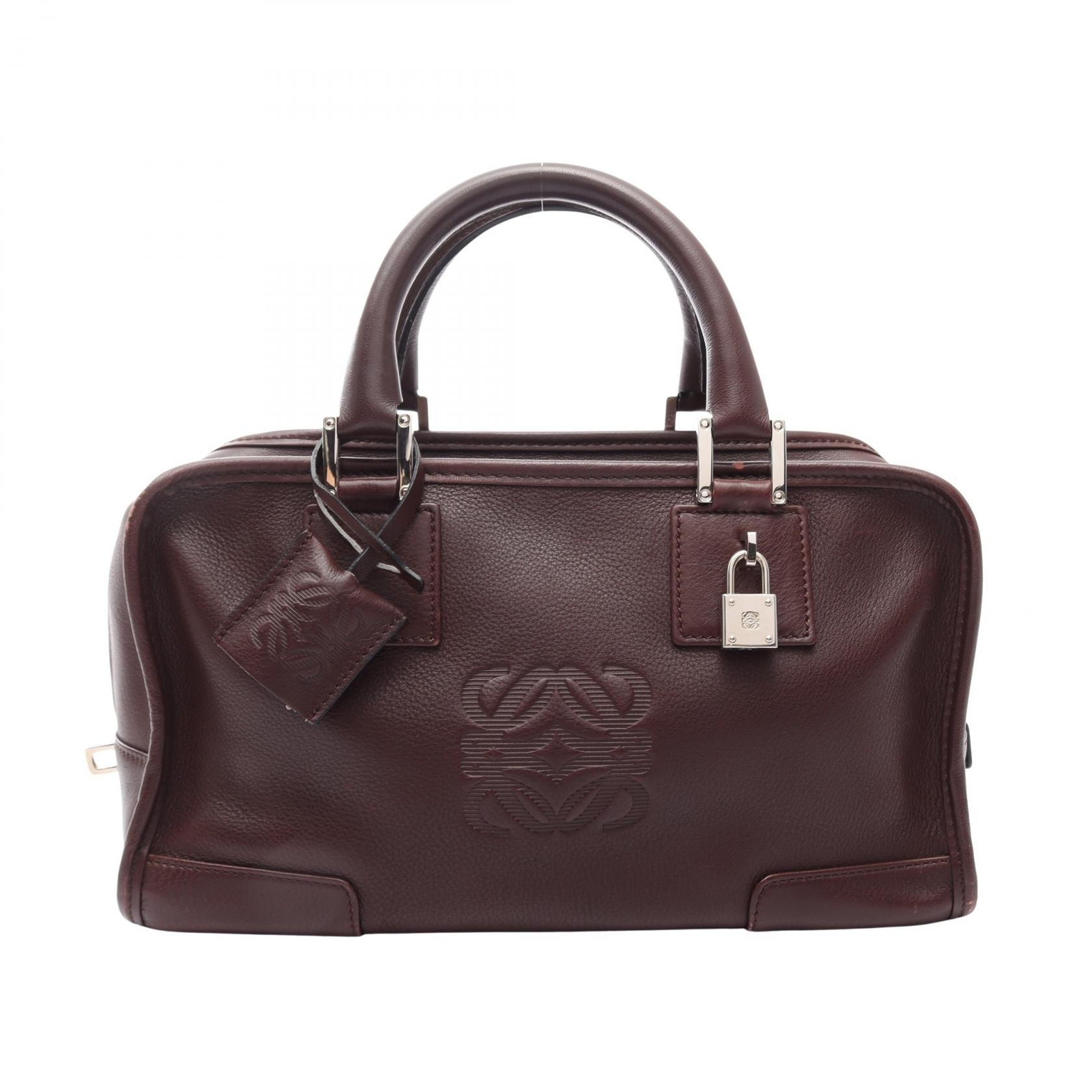 ロエベ LOEWE アマソナ28 ハンドバッグ バッグ レザー レディース ブラウン系 【中古】