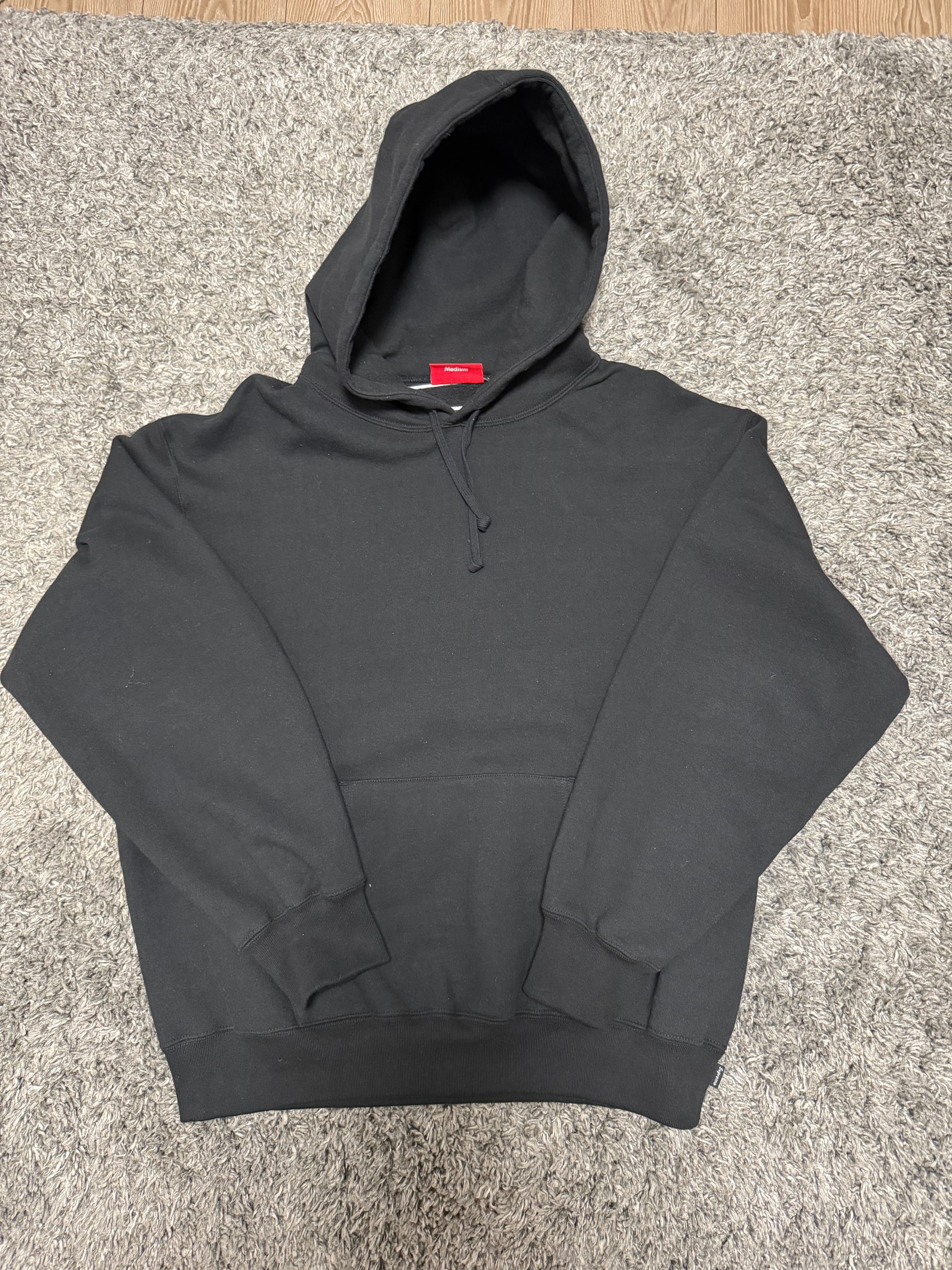 Supreme Satin Applique Hooded Sweatshirt "Black" (24FW)