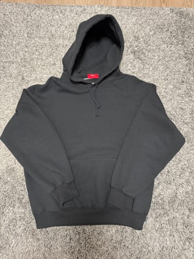Supreme Satin Applique Hooded Sweatshirt "Black" (24FW)