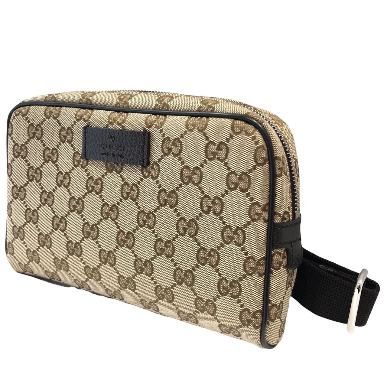 GUCCI GGキャンバス ウエストバッグポーチ ボディバッグ ブラウン系