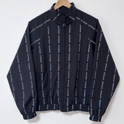 Supreme Reflective Text Track Jacket 黒 リフレクティブ テキスト トラックジャケット シュプリーム