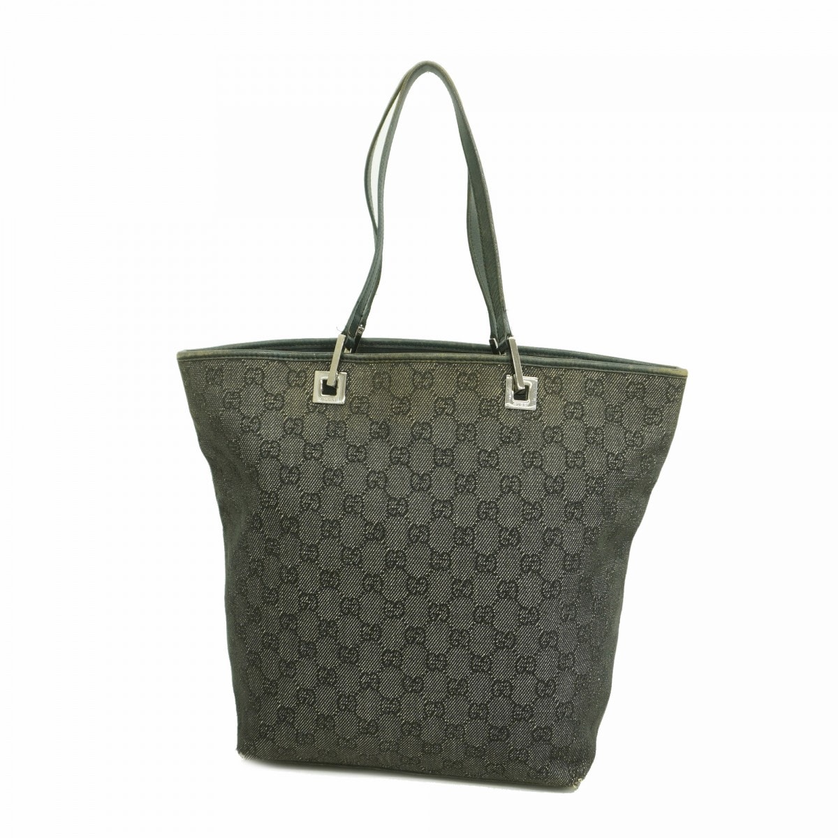 【6fb2740-k】グッチ トートバッグ 31243 デニム ブラック シルバー金具【中古】レディース