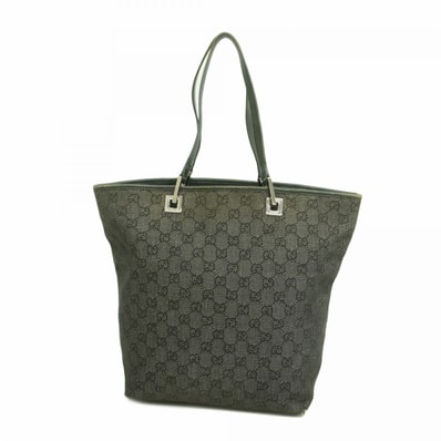 【6fb2740-k】グッチ トートバッグ 31243 デニム ブラック シルバー金具【中古】レディース