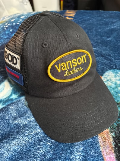 Supreme x HYSTERIC GLAMOUR Vanson Leather Mesh Back 6-Panel "Black"