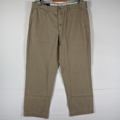 古着 ポロバイラルフローレン Polo by Ralph Lauren チノパンツ 長ズボン ボトムス ワンポイントロゴ刺繍 w36 L30 ベージュ系 メンズ