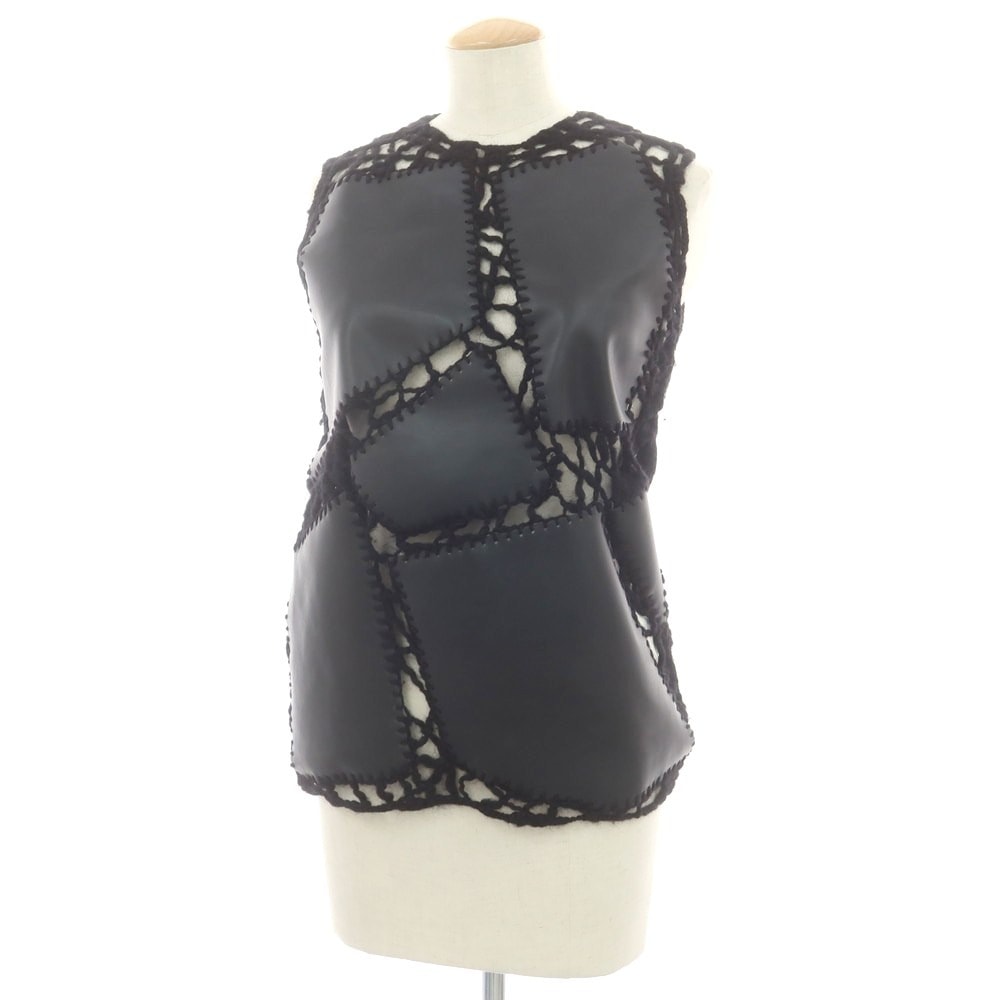 【中古】コムデギャルソン COMME des GARCONS 2024年秋冬 ウール クルーネック ニットベスト ブラック【サイズXS】【レディース】