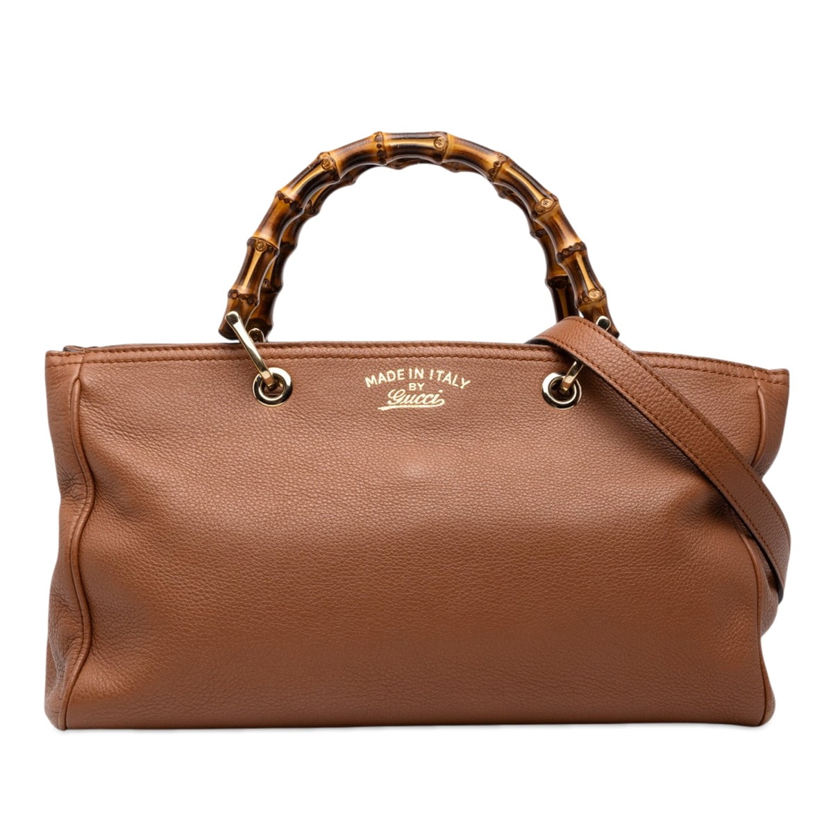 グッチ バンブー ショッパー ハンドバッグ ショルダーバッグ 2WAY 323660 ブラウン レザー レディース GUCCI 中古