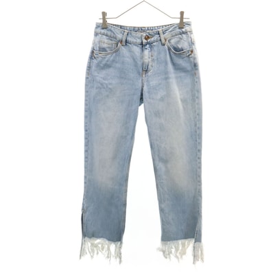 ZARA BASIC ザラベーシック デニムパンツ USA4 ジーンズ フリンジ