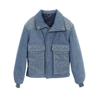 ルイ・ヴィトン LOUIS VUITTON モノグラム パテッドデニムブルゾン 衣料品 アウター コットン メンズ ブルー系 RM213M 【中古】