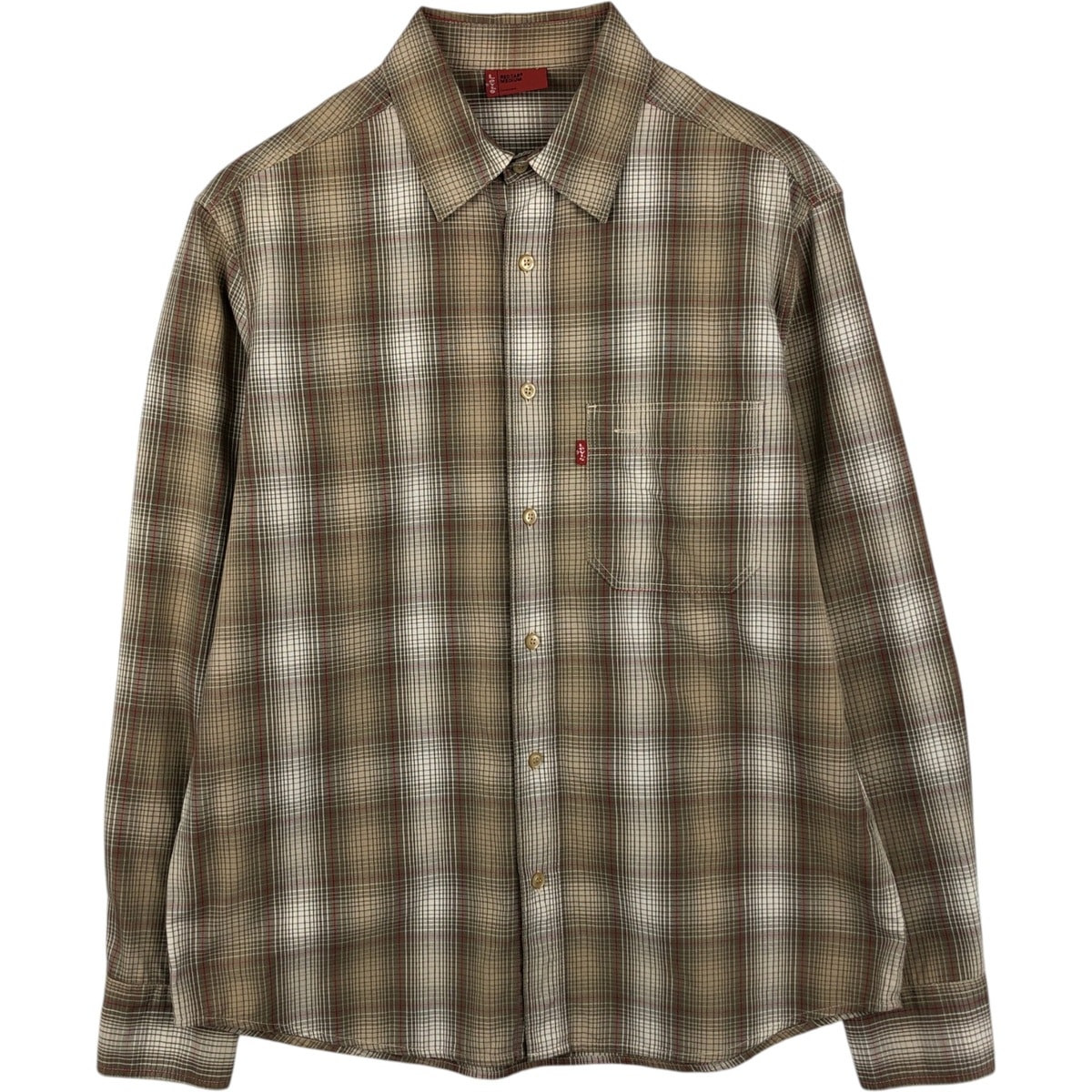 古着 リーバイス Levi's RED TAB ユーロモデル 長袖 コットンチェックシャツ メンズM相当/eaa636003