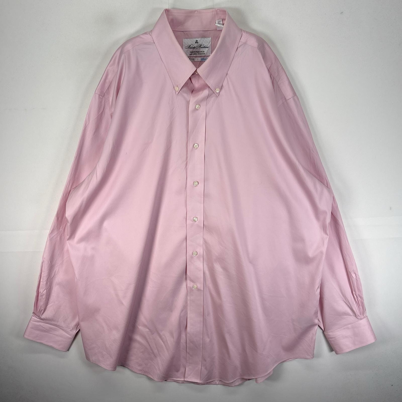 古着 ブルックスブラザーズ Brooks Brothers 長袖シャツ ボタンダウン COOL MAX XL  ピンク系 無地 メンズ