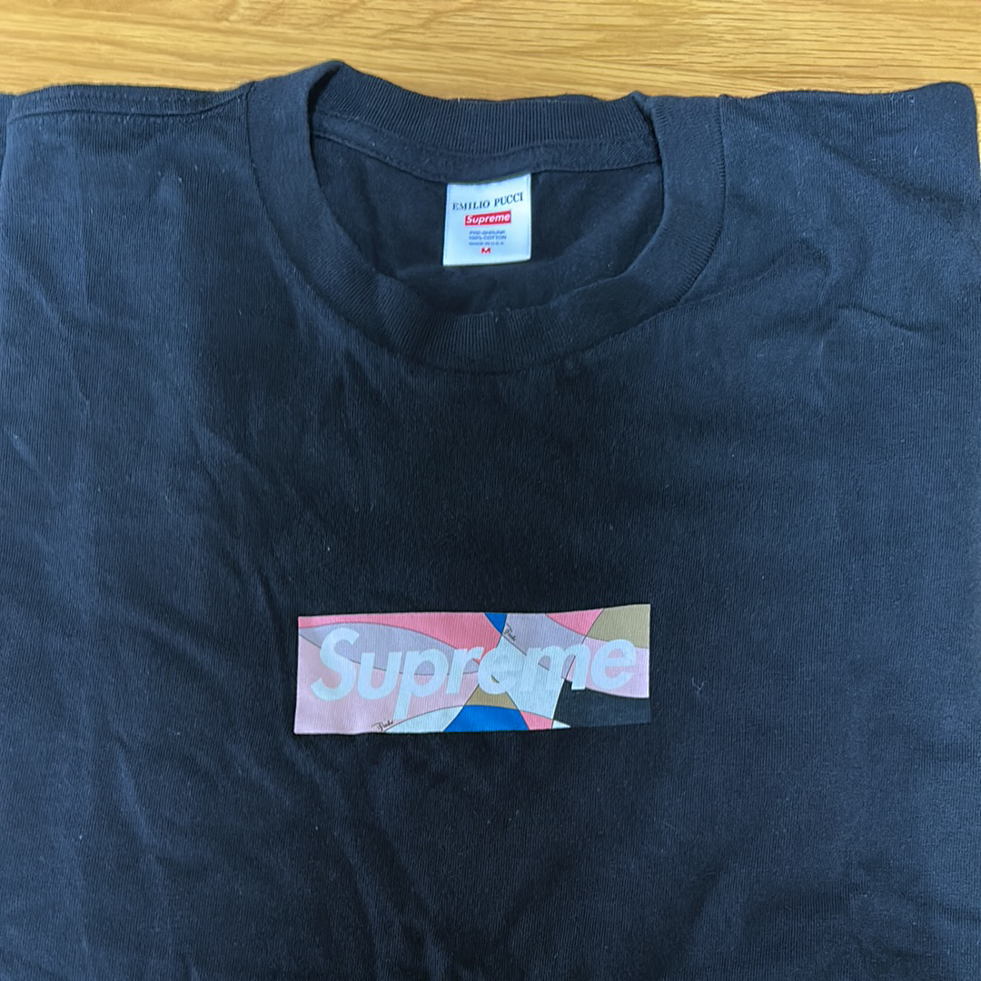 Supreme / Emilio Pucci® Box Logo Tee "Black/Pink"