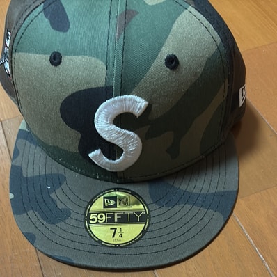 Supreme Screw Ball S Logo New Era "Woodland Camo"