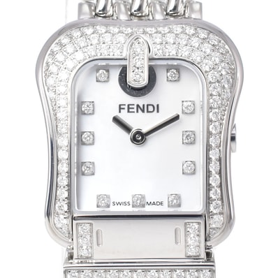 フェンディ FENDI 3800L ダイヤモンド ホワイトシェル クォーツ レディース 未使用品 箱・保証書付き 腕時計 Q#149196