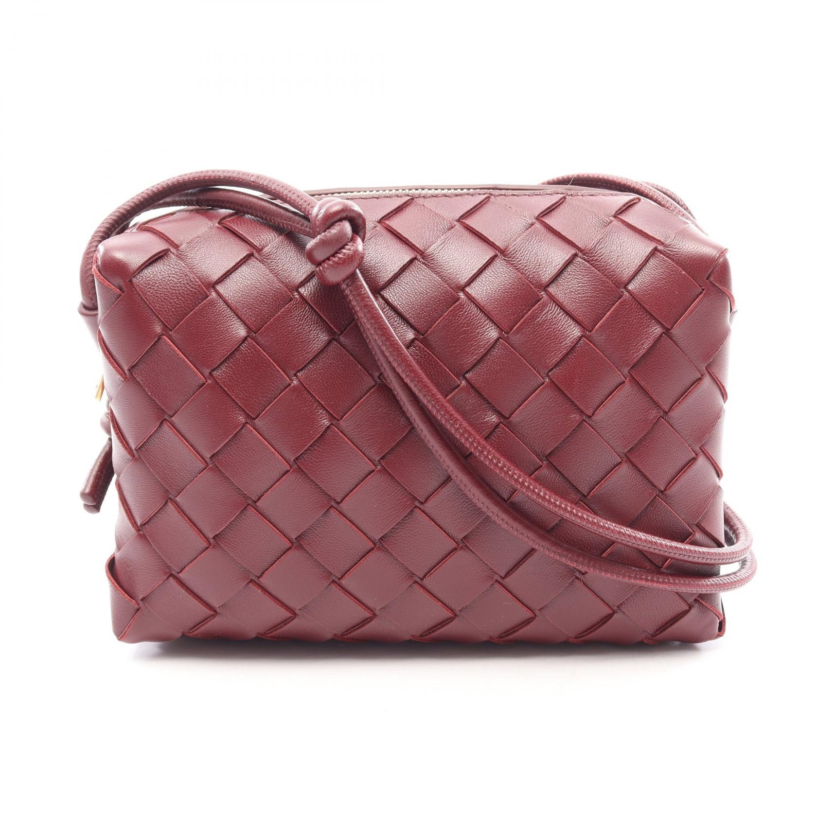 ボッテガヴェネタ BOTTEGA VENETA イントレチャート ミニ ループ カメラバッグ ショルダーバッグ バッグ レザー レディース ボルドー系 723547V1G112247 【新品】