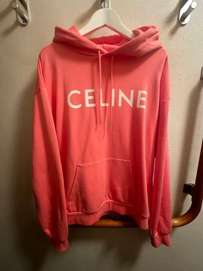 CELINE Celine Hoodie In Cotton Fleece "Pink Flamingo/White"