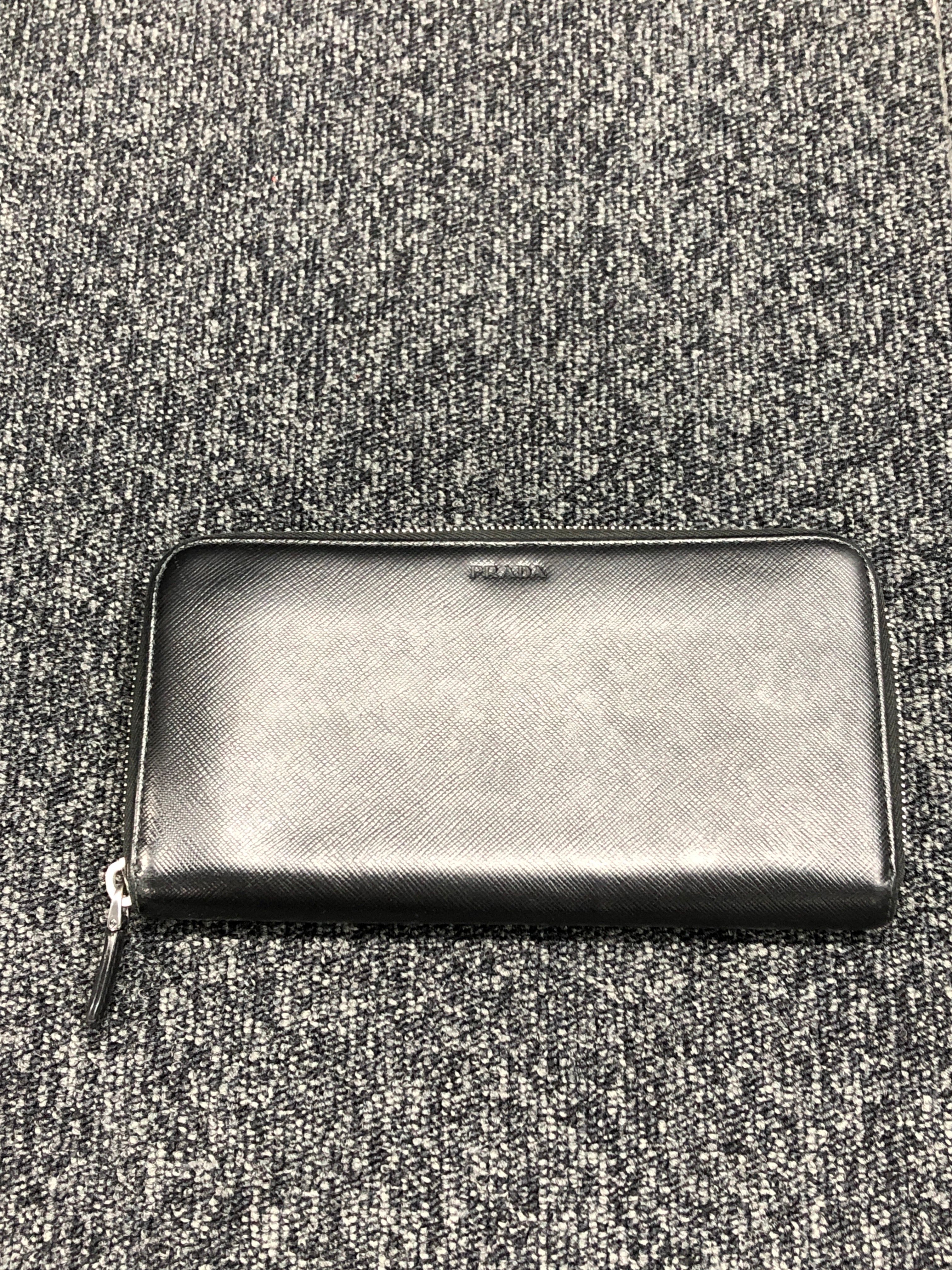 PRADA Saffiano Leather Wallet "Black"