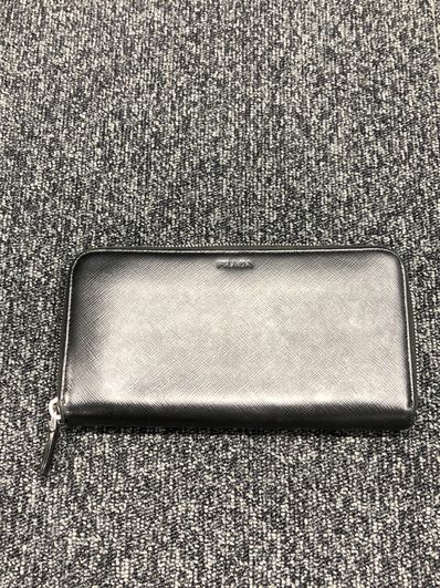 PRADA Saffiano Leather Wallet "Black"