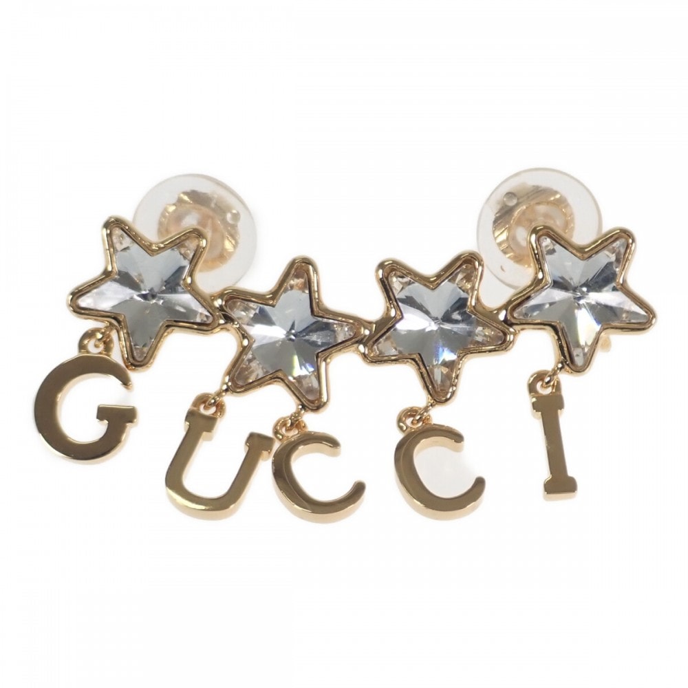 グッチ GUCCI スクリプトロゴ シングル 680267_J1D50_8031 イヤリング GP ゴールド レディース【中古】【Aランク】