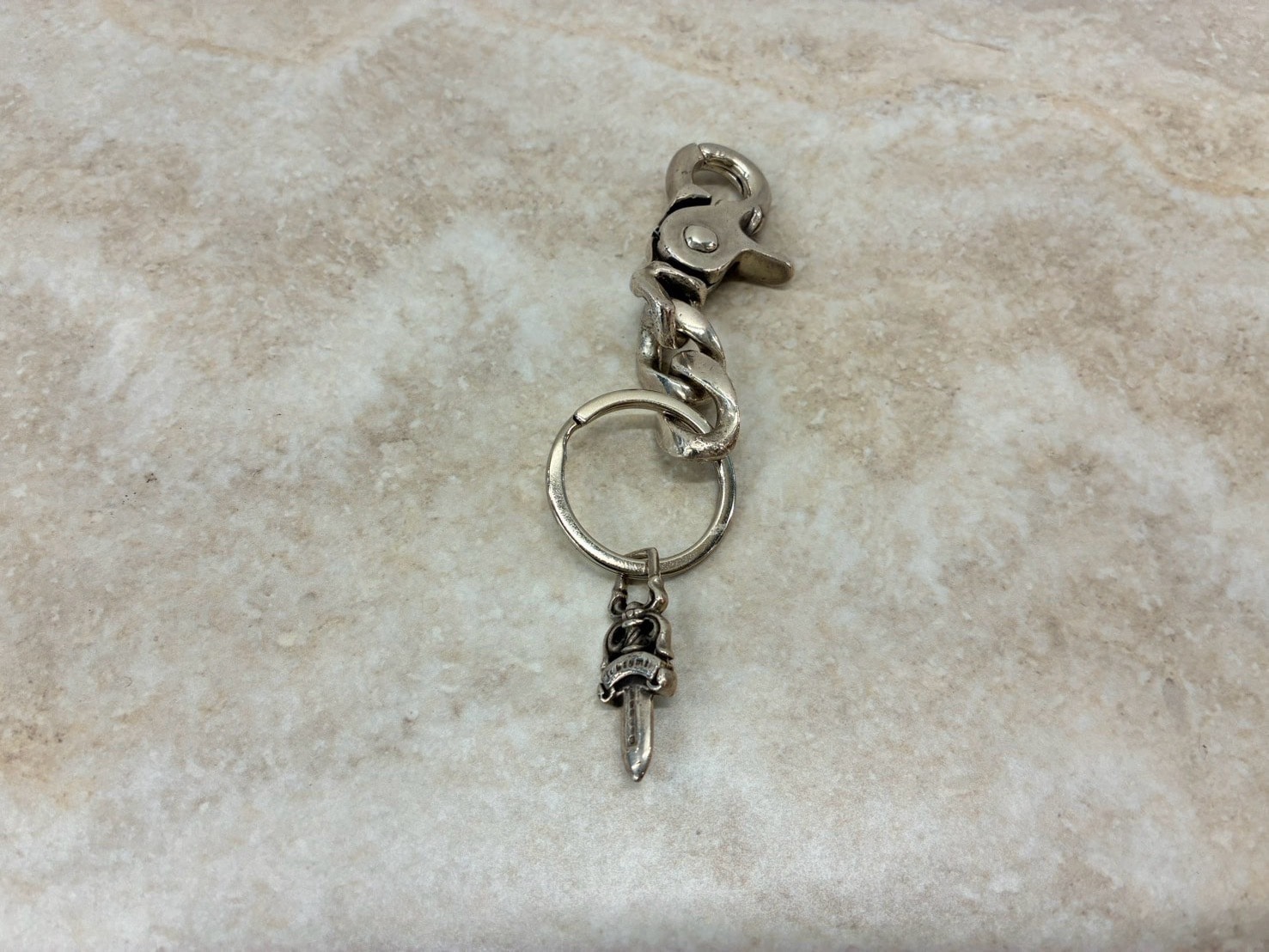 Chrome Hearts Key Ring Classic Link Short / Dagger "Silver"