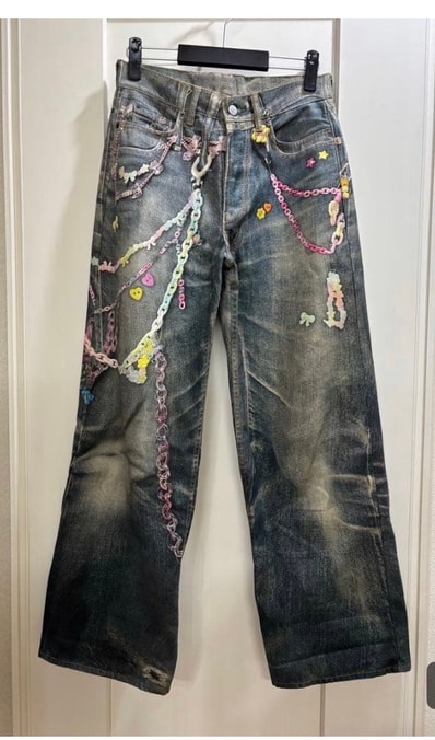Acne Studios Baggy Fit Jeans - 1981F "Trompe l'oeil print"