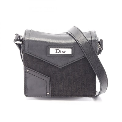 ディオール Dior ストリートシック トロッター ショルダーバッグ バッグ キャンバス レザー レディース ブラック系 【中古】