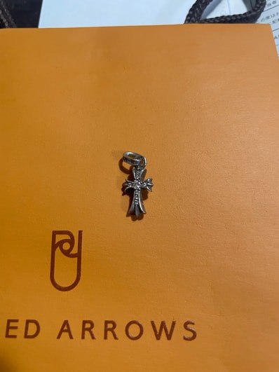 Chrome Hearts Baby Fat Cross Pave Diamond Charm "Silver"