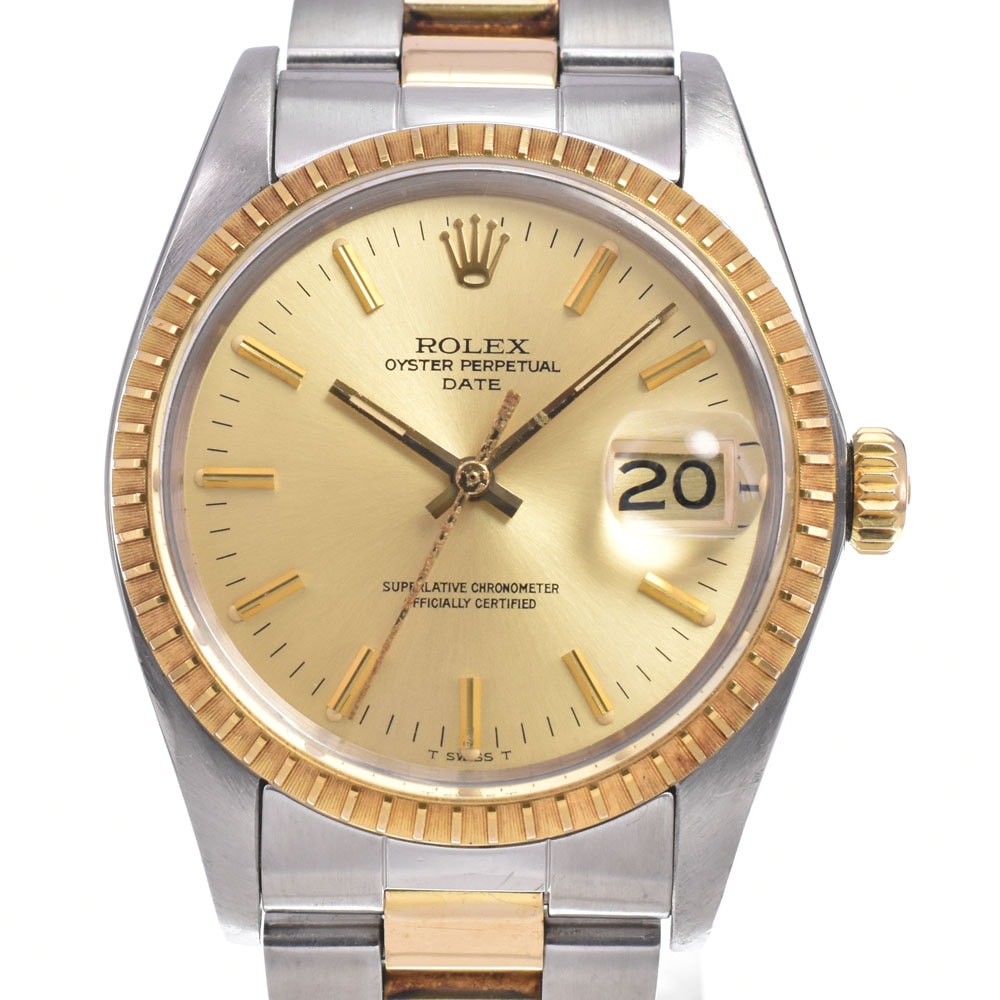 ロレックス ROLEX 1505/3 ヴィンテージ オイスターパーペチュアルデイト Cal.1570 ゴールド 自動巻き メンズ 良品 腕時計 I#150470