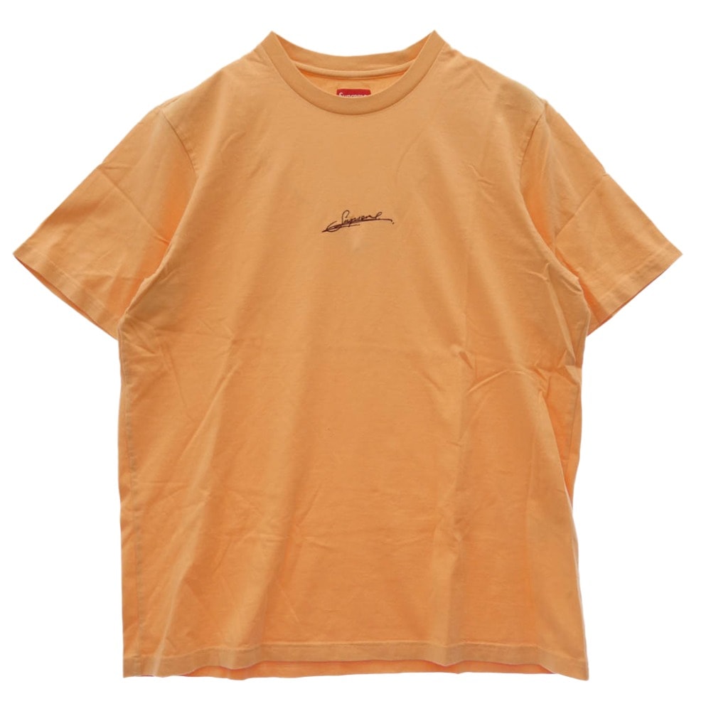 Supreme シュプリーム 20SS Signature S/S Top Peach シグネチャー トップ ピーチ 半袖 Tシャツ オレンジ系 L【中古】