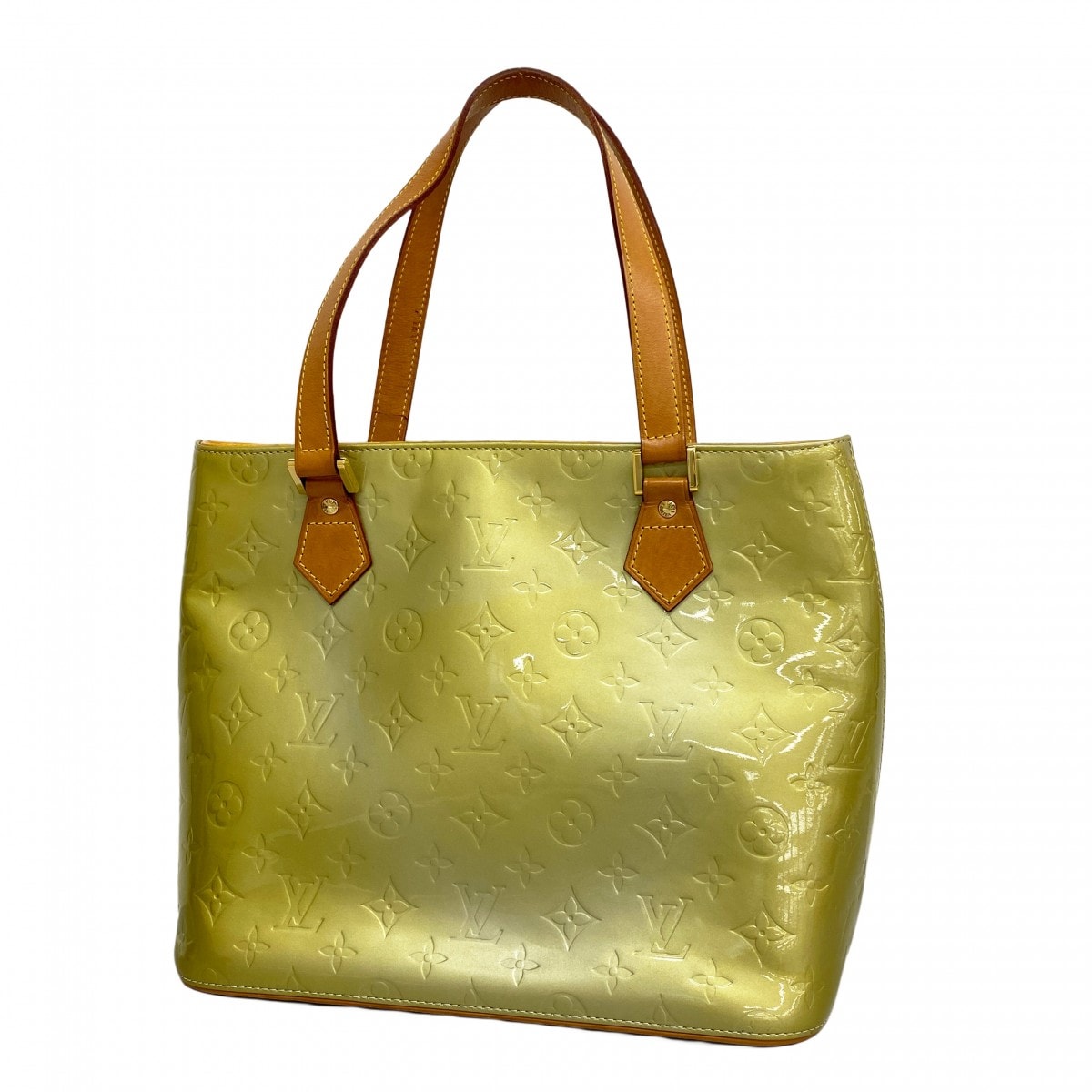 【6de5756】ルイヴィトン トートバッグ ヴェルニ ヒューストン M91053 グリ【中古】レディース