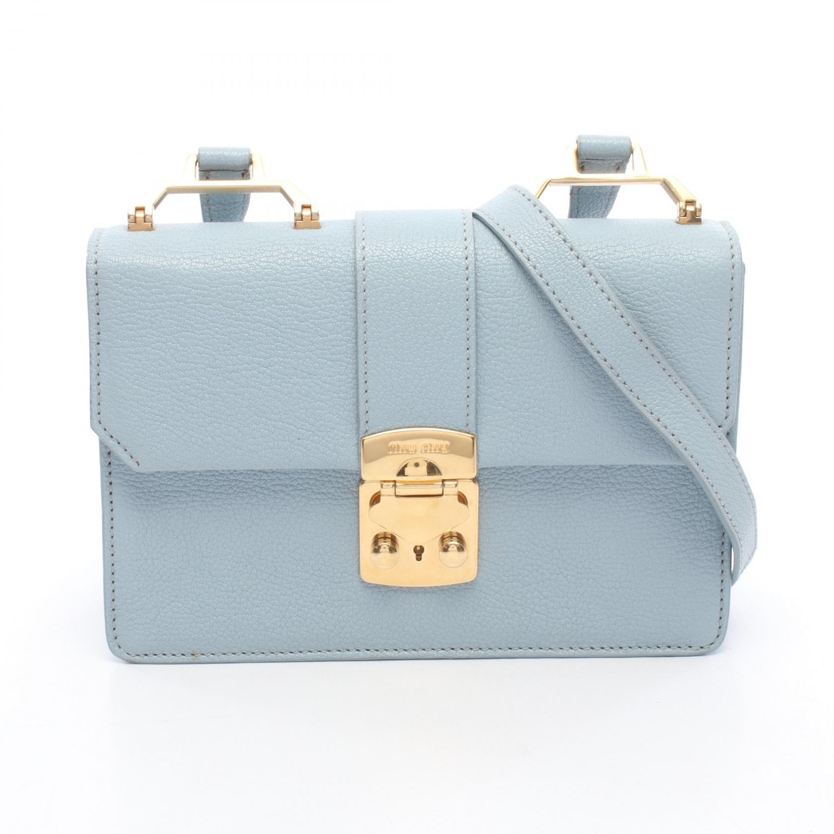 ミュウ ミュウ Miu Miu マドラス ショルダーバッグ バッグ レザー レディース ブルー系 【中古】