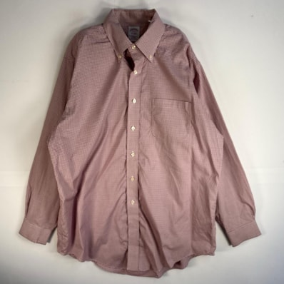 古着 ブルックスブラザーズ Brooks Brothers 長袖シャツ TRADITIONAL FIT 胸ポケ ボタンダウン L レッド系 チェック メンズ