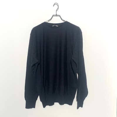 AURALEE Elastic High Gauge Sweat P/O "Black"