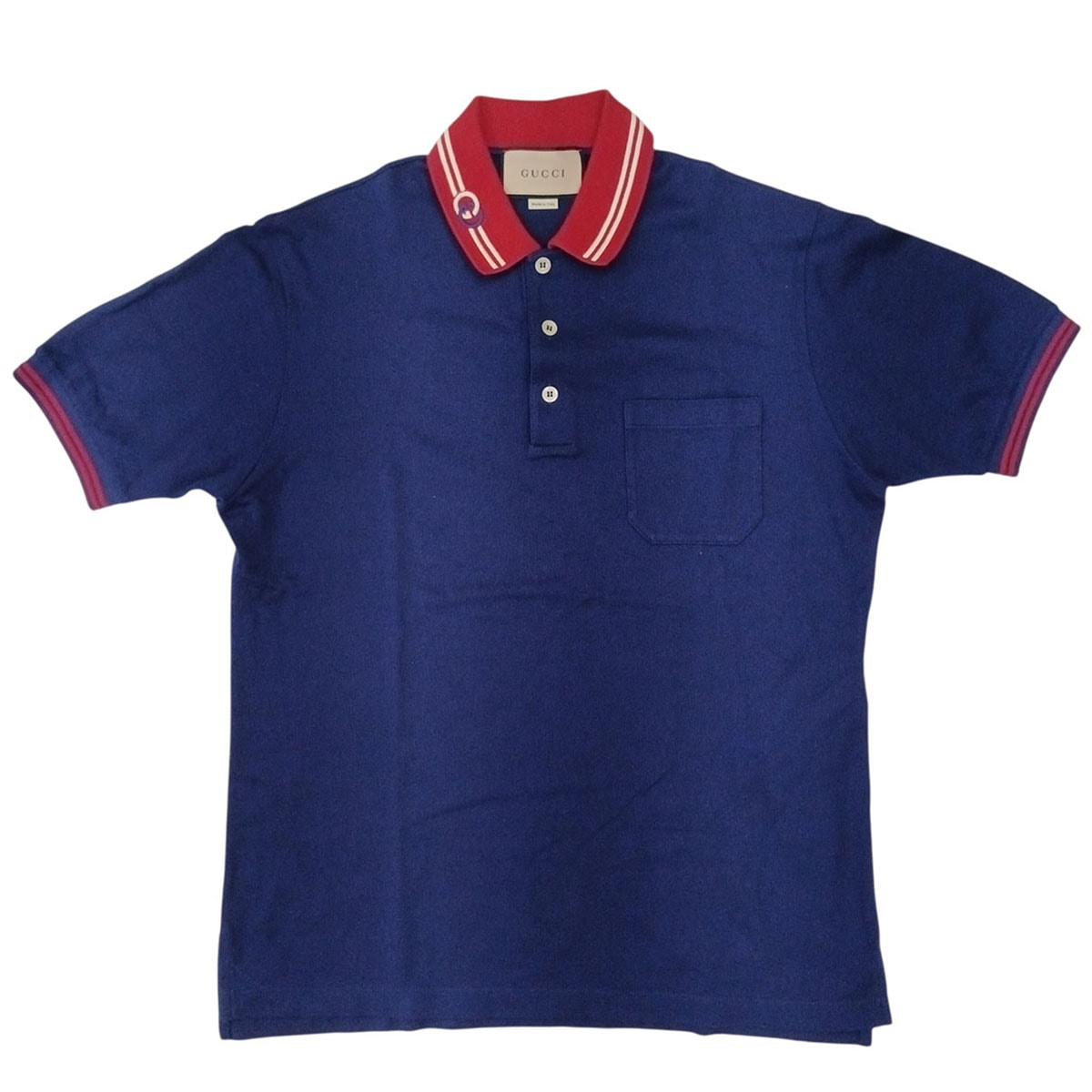 GUCCI グッチ ポロシャツ ポロシャツ コットン ブルー  メンズ【中古】