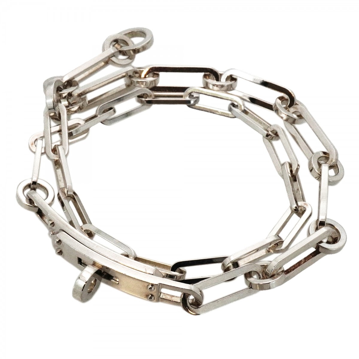 【6jdb0287】エルメス ブレスレット ケリーシェーヌドゥブルトゥール シルバー925【中古】メンズ レディース ユニセックス