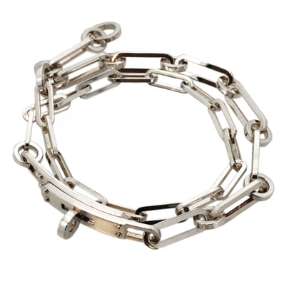 【6jdb0287】エルメス ブレスレット ケリーシェーヌドゥブルトゥール シルバー925【中古】メンズ レディース ユニセックス