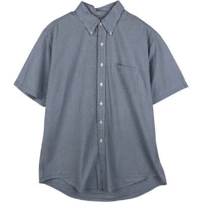 古着 ブルックスブラザーズ Brooks Brothers Est.1818 ギンガムチェック シアサッカー 半袖 ボタンダウン チェックシャツ メンズL相当/eaa644942