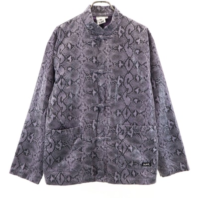 X-girl エックスガール パイソン柄 フェイクレザー チャイナ ジャケット 1 パープル