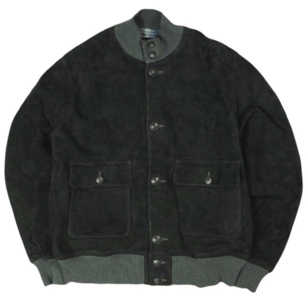 新品 RRL ダブルアールエル 25AW スエードボンバージャケット MNRROTW16020174 M Vintage Black 革ジャン Double RL ディアスキン レザージャケット 定価401,500円 アウター g25802