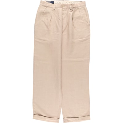 古着 ラルフローレン Ralph Lauren POLO by Ralph Lauren ツータック コットン スラックスパンツ メンズw33相当/eaa585449
