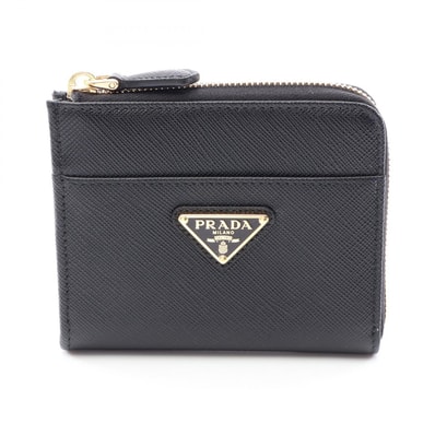 プラダ PRADA SAFFIANO TRIANG L字ファスナー コインケース 財布 サフィアーノレザー レディース ブラック系 1ML060QHHF0002 【新品】