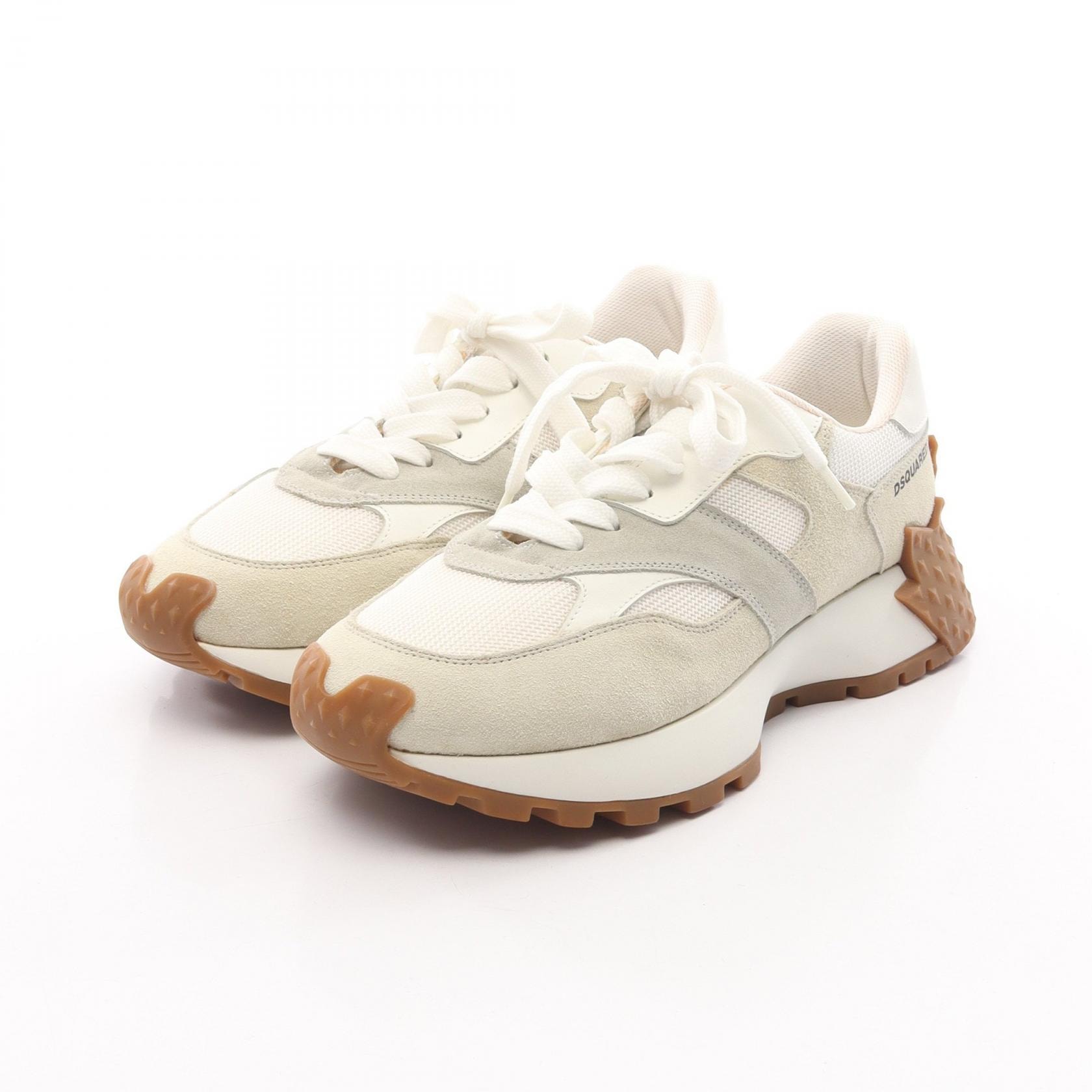 ディースクエアード DSQUARED2 MAPLE 64 スニーカー 靴 スウェード レザー ファブリック メンズ ホワイト系 / グレー系 【中古】