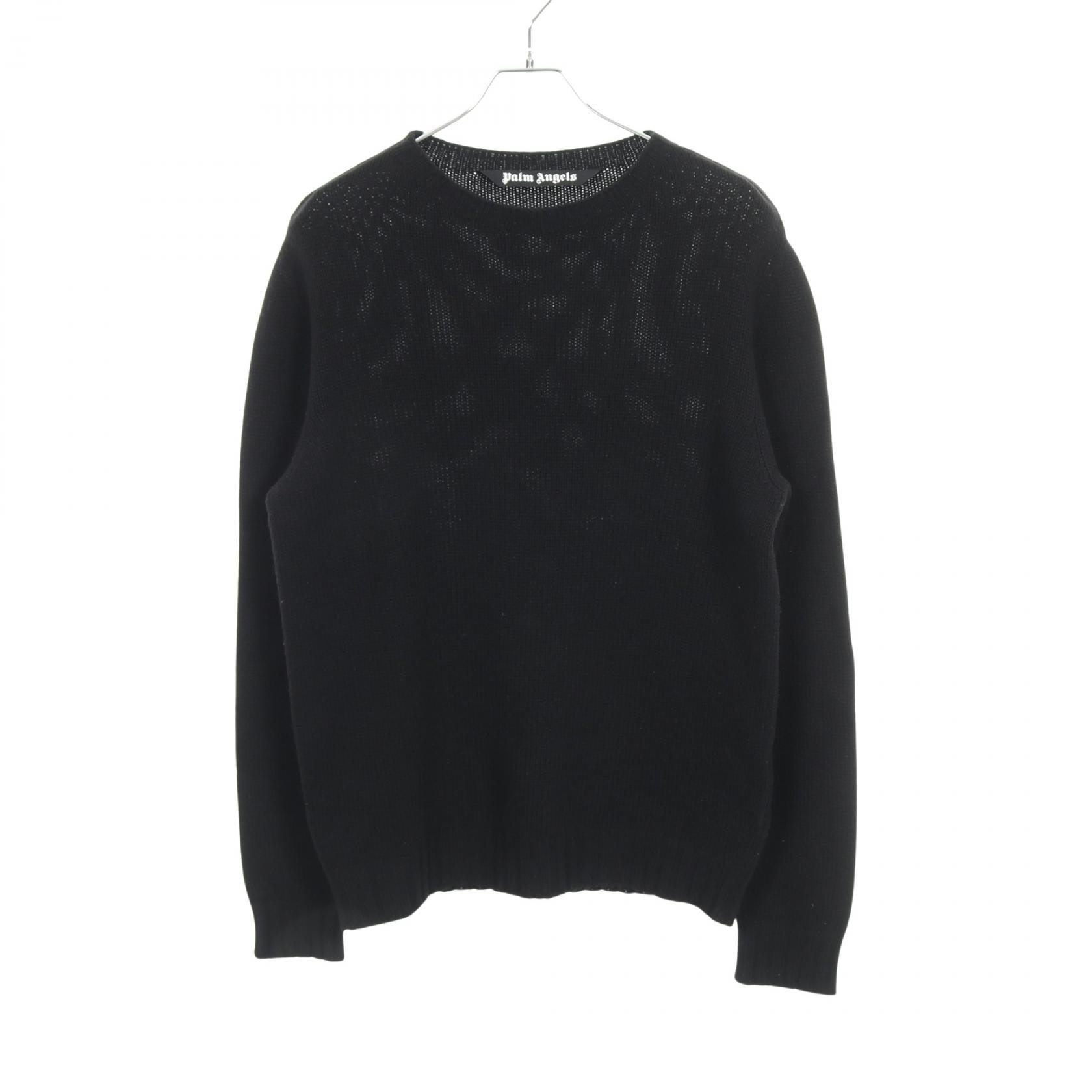 パームエンジェルス PALM ANGELS バックアーチロゴ クルーネック ニット 衣料品 トップス ウール メンズ ブラック系 PMHE027F20KNI001 【中古】