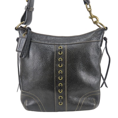 【中古】 コーチ ショルダーバッグ 10399 レザー ブラック 2WAY 斜め掛け シンプル カジュアル 普段使い レディース 女性 COACH