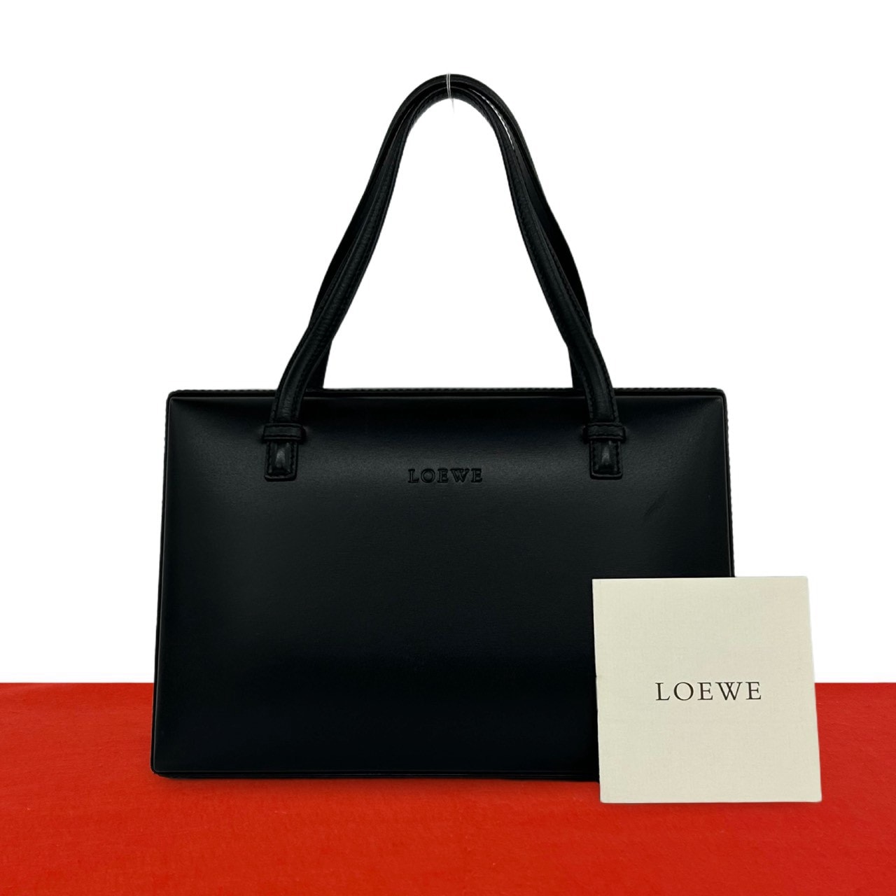 LOEWE ロエベ ロゴ 型押し レザー ハンドバッグ ブラック
43141