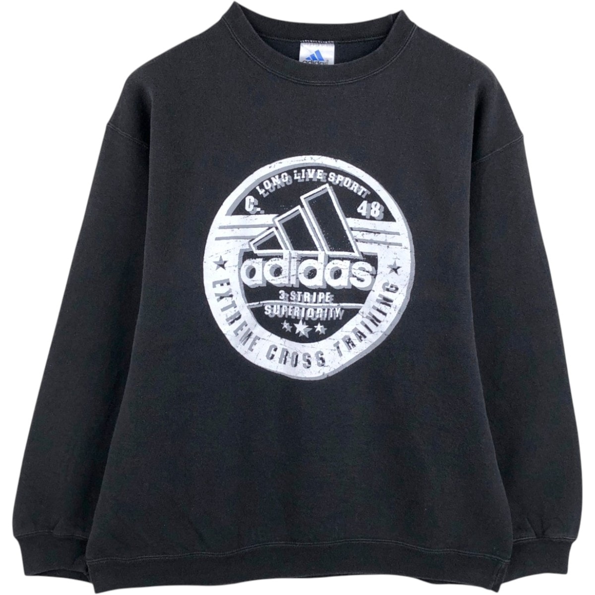 古着 アディダス adidas スウェットシャツ トレーナー USA製 メンズL相当 クルーネック(丸首)/eaa680296
