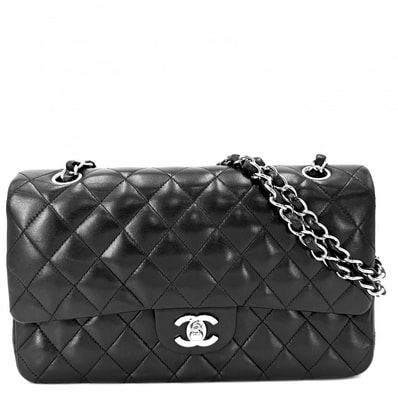 CHANEL シャネル ショルダーバッグ マトラッセ25 ダブルチェーン ダブルフラップ 肩掛け 斜め掛け ココマーク ターンロック ラムスキン ブラック 黒 シルバー金具 レディース【中古品】
